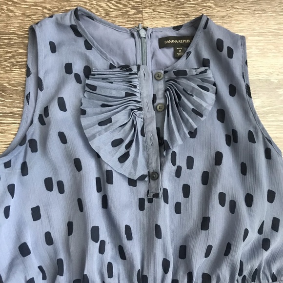 BR Blue & Navy Polka Dot Pleated Dress - Picture 3 of 4